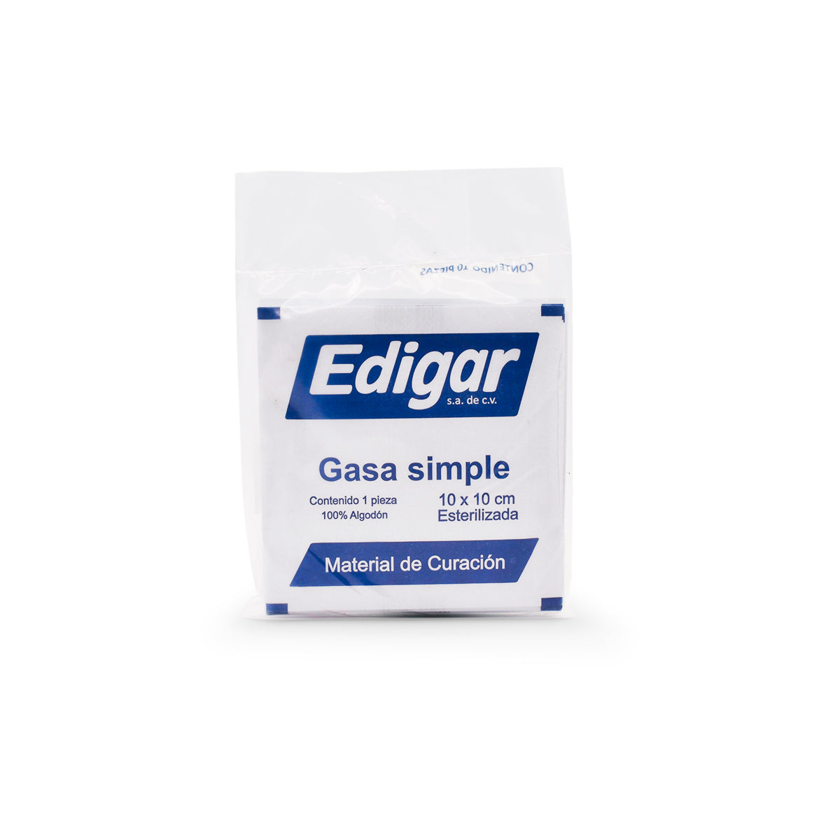 GASA SIMPLE ESTERILIZADA 10X10 (BOLSA 10 pzs)