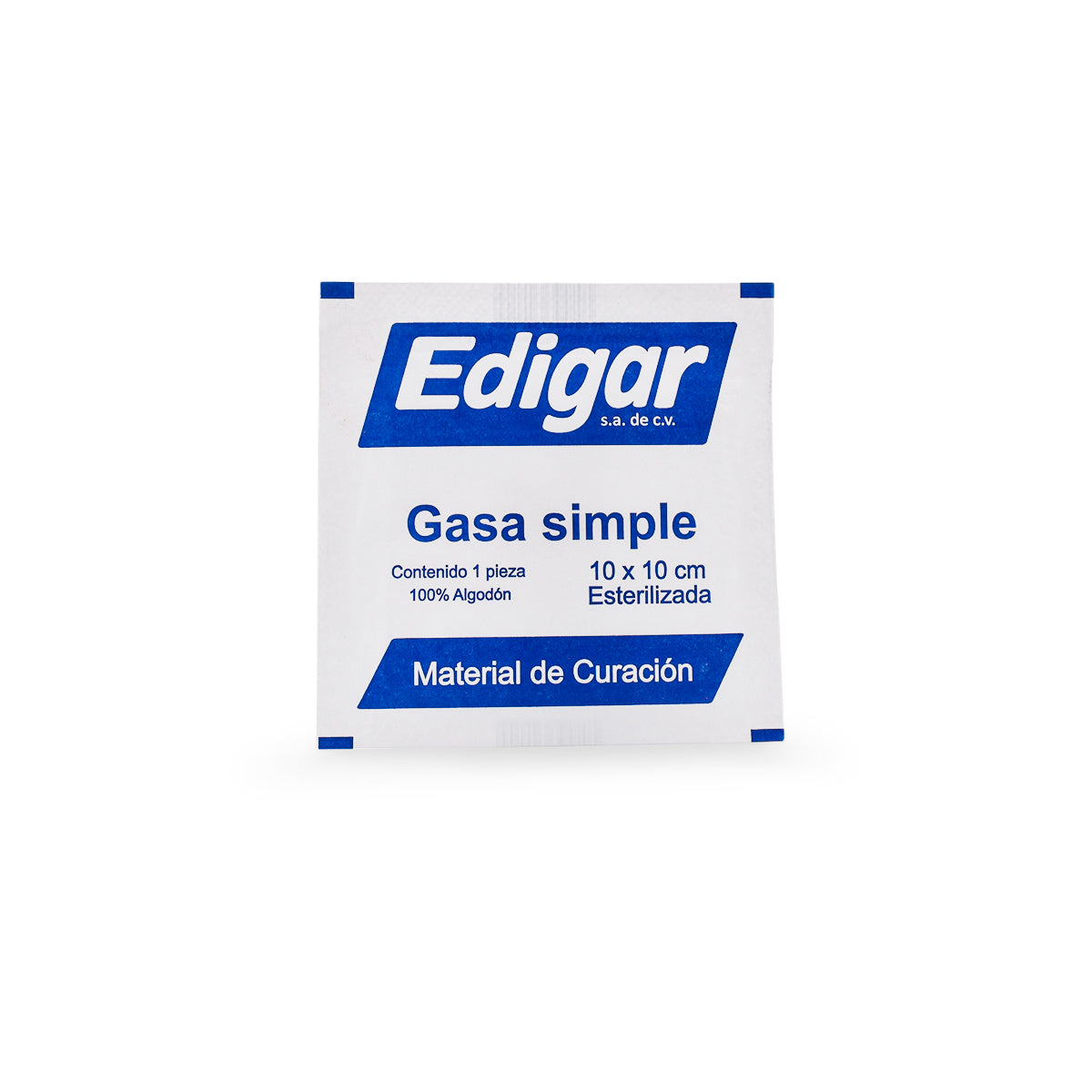 GASA SIMPLE ESTERILIZADA 10X10 (BOLSA 10 pzs)