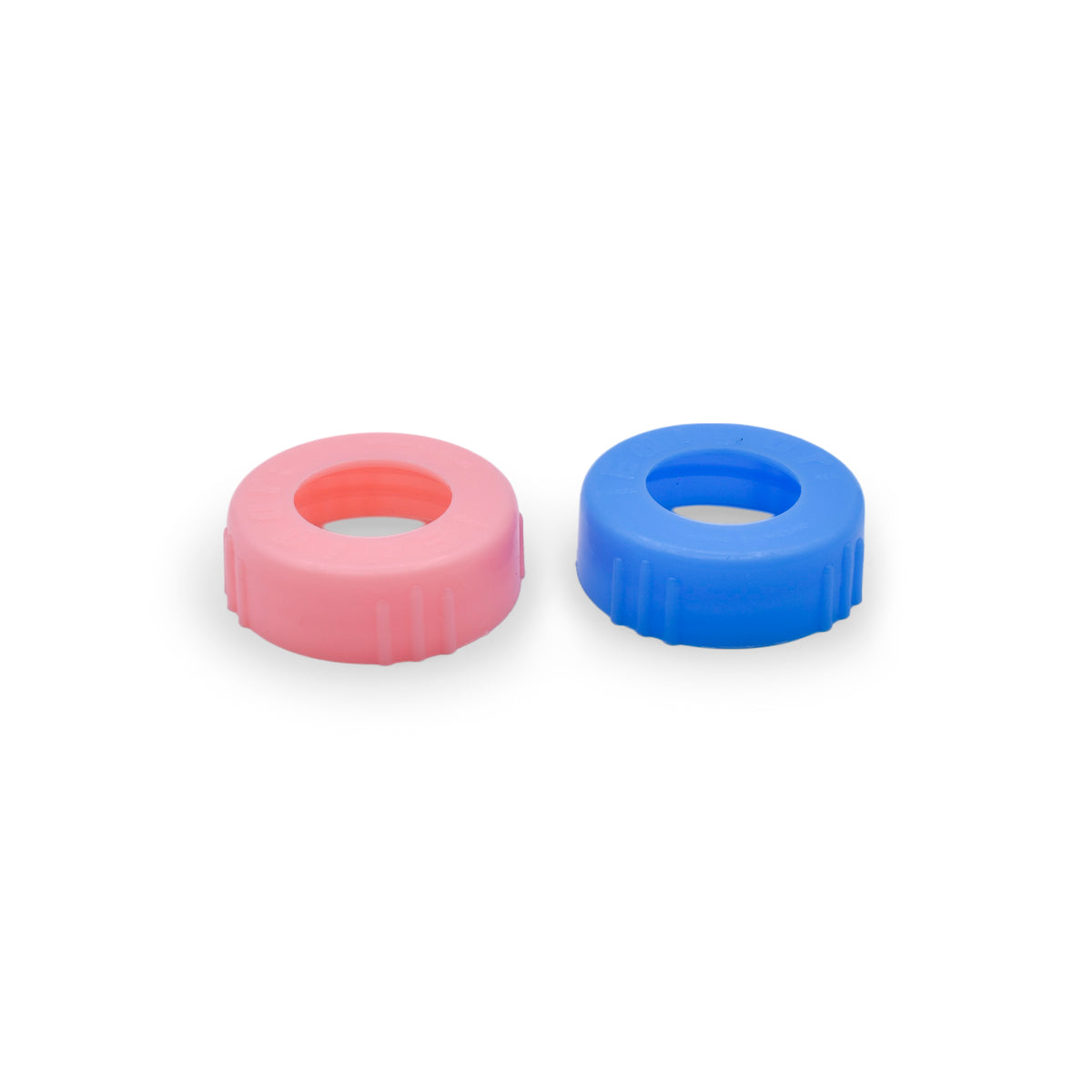 TAPA PARA BIBERÓN AZUL Y ROSA