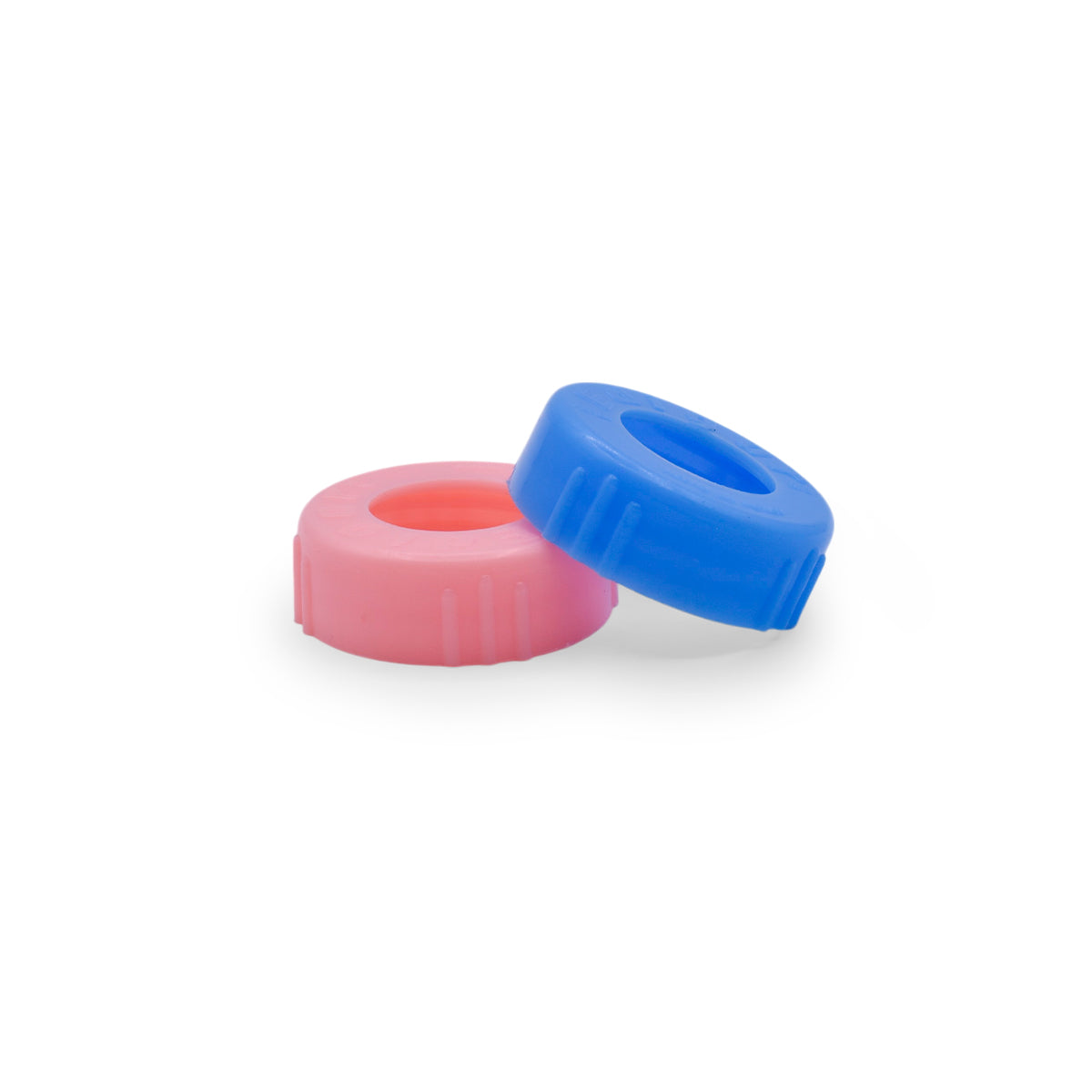 TAPA PARA BIBERÓN AZUL Y ROSA