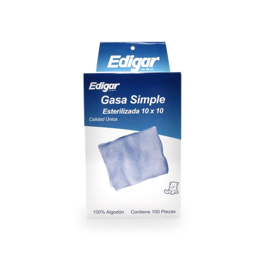 GASA SIMPLE ESTERILIZADA 10X10 (CAJA 100 pzs)