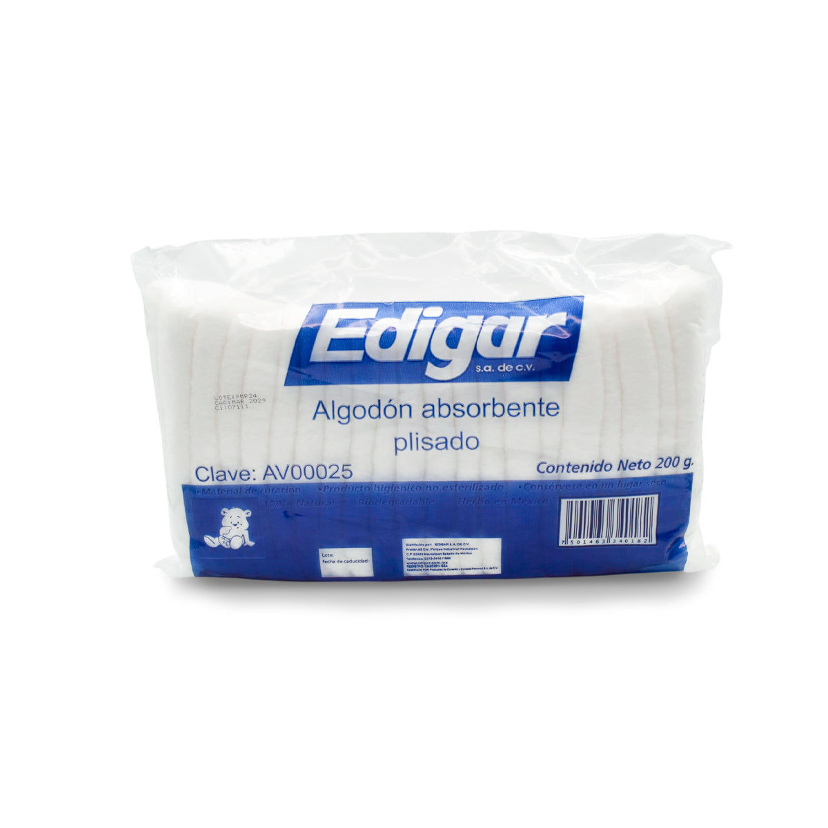ALGODÓN ABSORBENTE PLISADO 200 Gr
