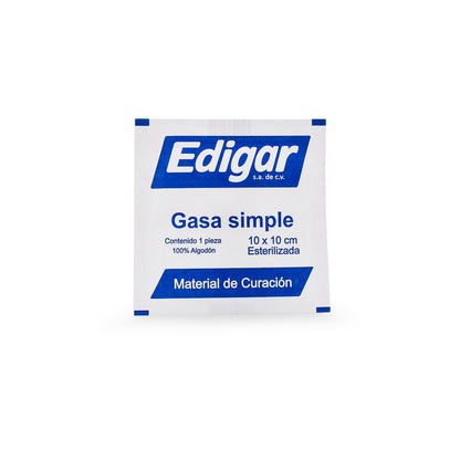 GASA SIMPLE ESTERILIZADA 10X10 (BOLSA 10 pzs)